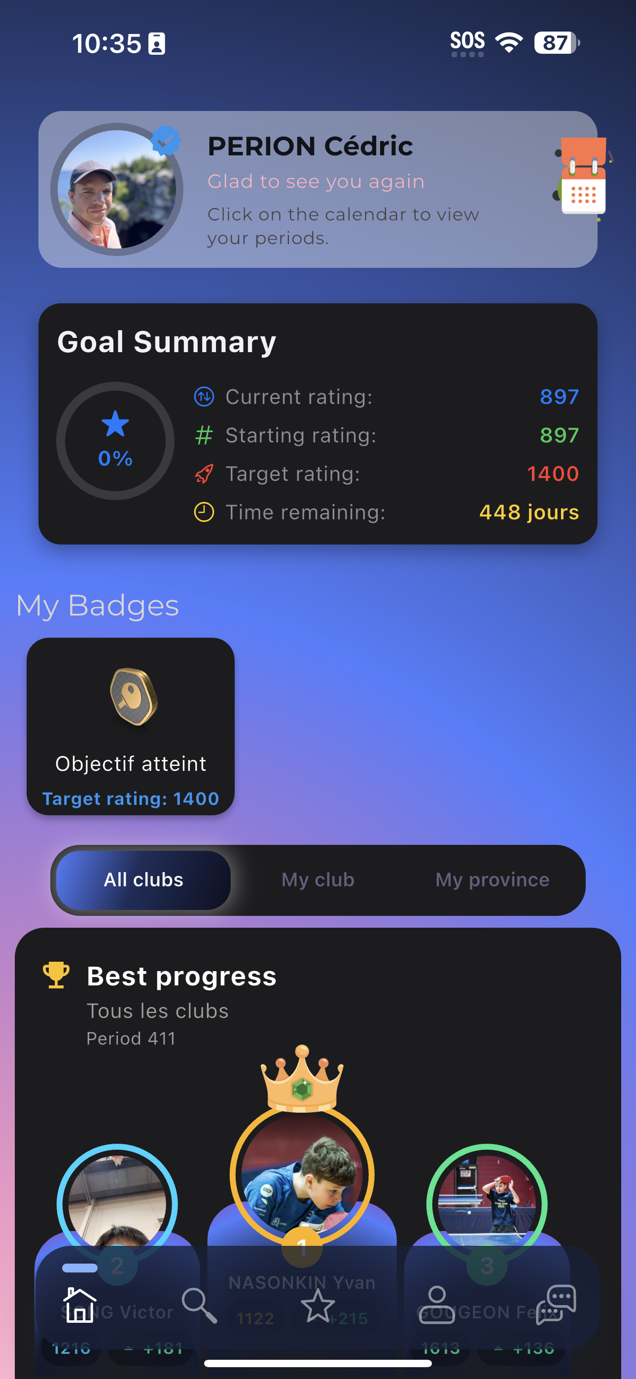 Ping2Go app screen 1